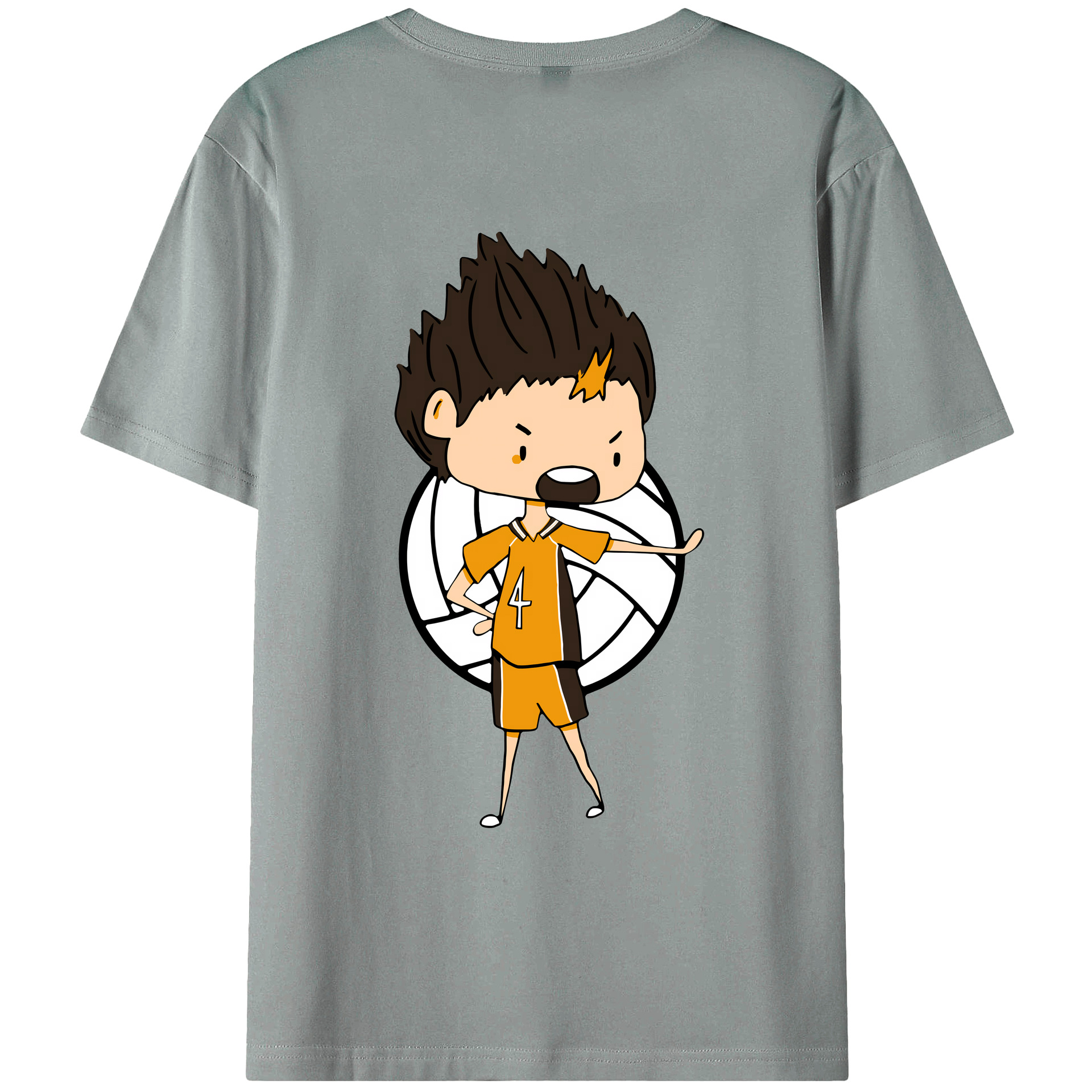 （画像用） ハイキュー!! Haikyu!! 綿100％ メンズ半袖Tシャツ（バックプリント） 通気性
